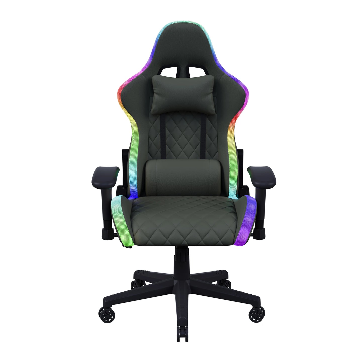 Gaming Chair with Massage Function, Adjustable backrest,Computer Chair,with ambient light,Lumbar Cushion, Pillow,150 KG