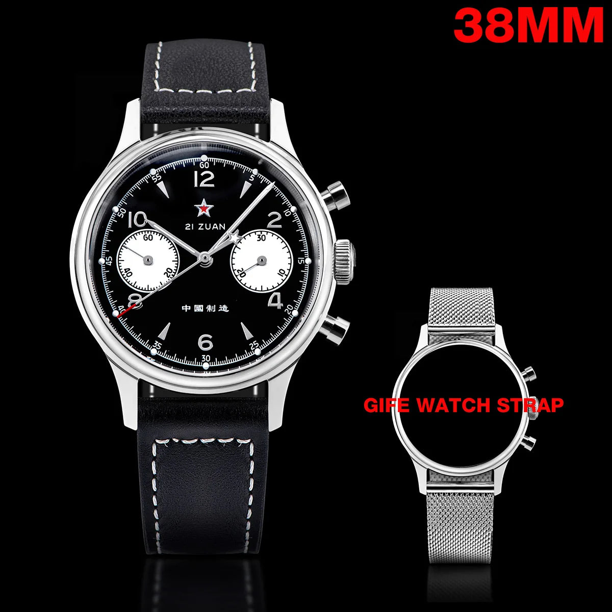 1963 Panda Pilot Chronograph Watch Men 40mm Air Force Sapphire Senior  ST1901 Mechanical Wristwatches Retro Clock Reloj Hombre