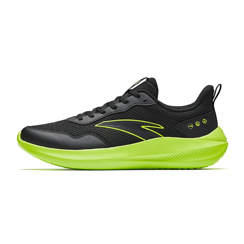 ANTA QINGKONG schokdempende leren hardloopschoenen voor heren voor de winter, slijtvaste hardloopschoenen, lichtgewicht sportschoenen voor woon-werkverkeer