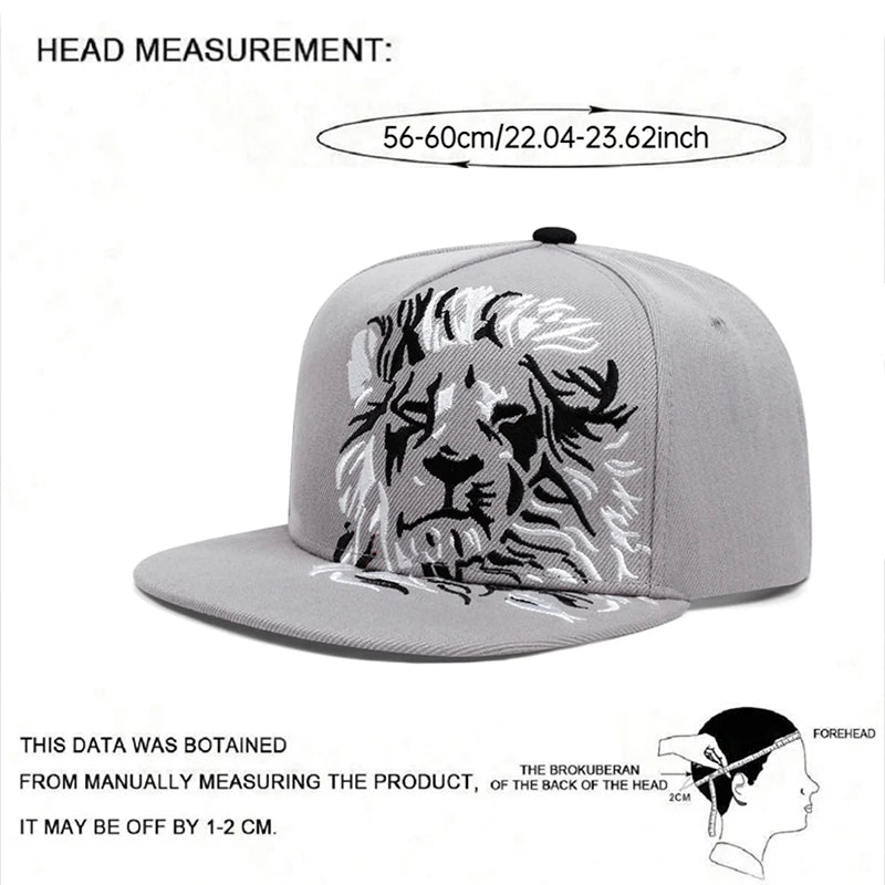 2025 New Lion Eagle Embroidered Fashion Men's Street Hip Hop Hat Baseball Hat Women's Leisure Sports Sunshade Hat Flat Edge Hat