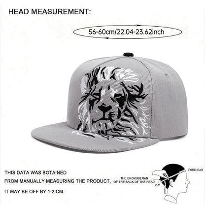 2025 New Lion Eagle Embroidered Fashion Men's Street Hip Hop Hat Baseball Hat Women's Leisure Sports Sunshade Hat Flat Edge Hat