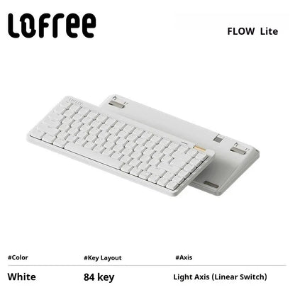 Lofree Flow Lite Wireless Mechanical Keyboard&PU Bag Lighter&Silenter POM Switch 2.4G Bluetooth&Wired Office Typing Gasket 84key
