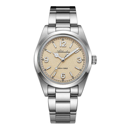 ADDIESDIVE 36mm Bestseller-Herrenuhr AD2518 mit gewölbtem Spiegelglas, 316L-Edelstahl, Herrenuhr, 100m wasserdichte Quarzuhr