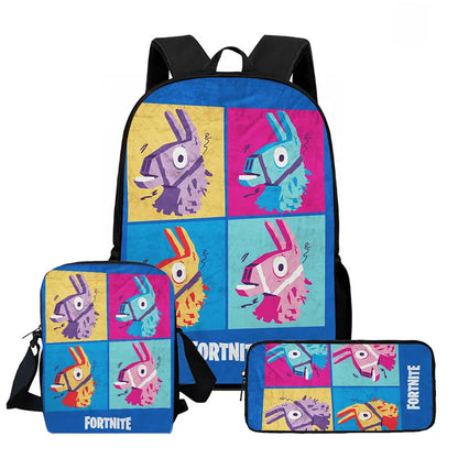 Fortnite 3-piece cartoon set, unisex, includes: Backpack, Crossbody bag, And pencil case  Lightweight and large capacity