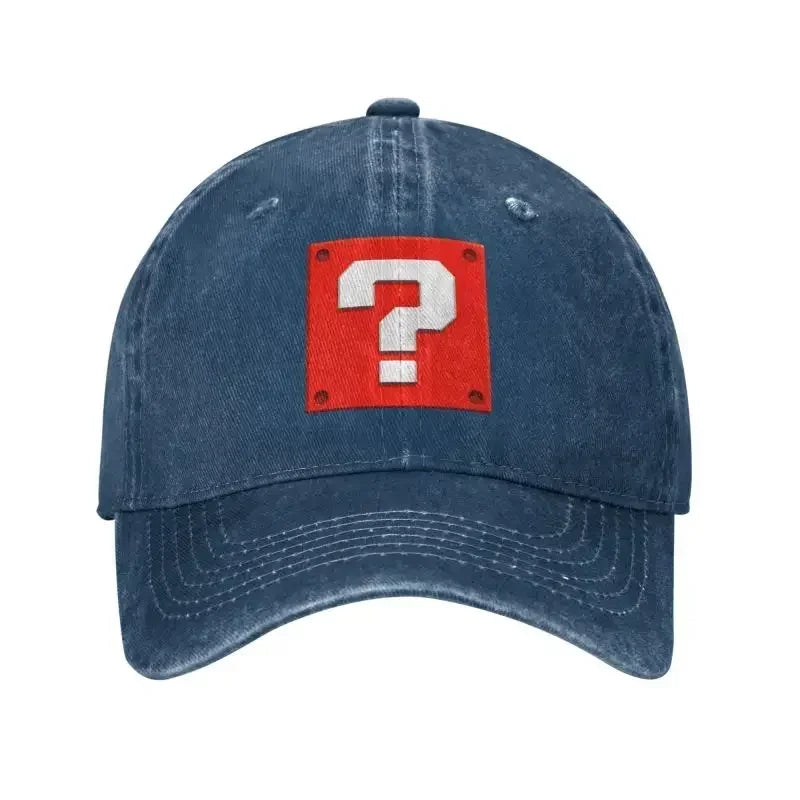 Op maat gemaakte, modieuze Cartoom-game-vraagblok-baseballpet voor dames en heren, verstelbaar, unisex, katoen, ‘dad hat’, prestatiegerichte snapback-petten