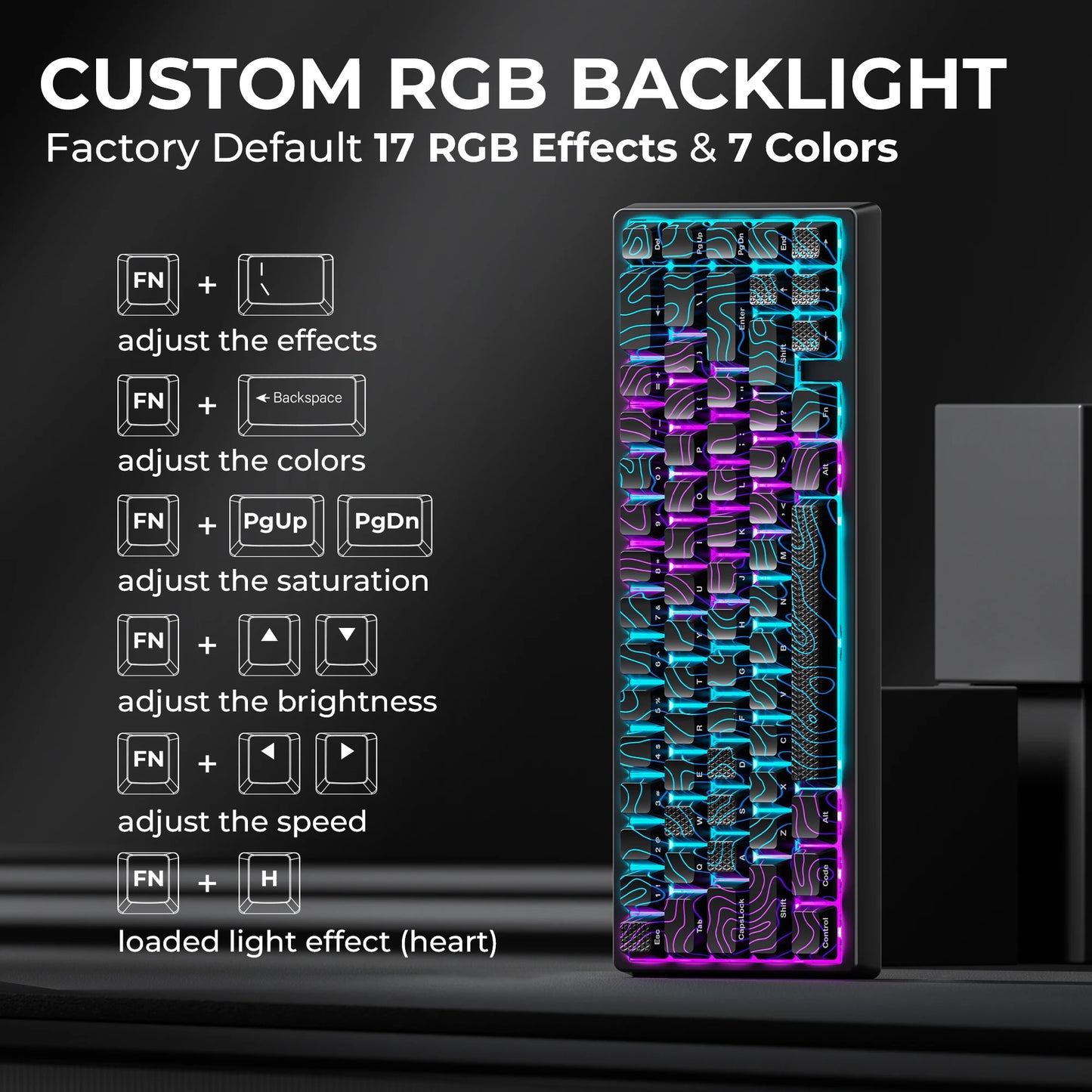XVX Wireless Mechanical Keyboard M67 JadeStone With IMD-Tech Keycaps Tri-Mode Topographic White Gamer Keyboard Gasket Design