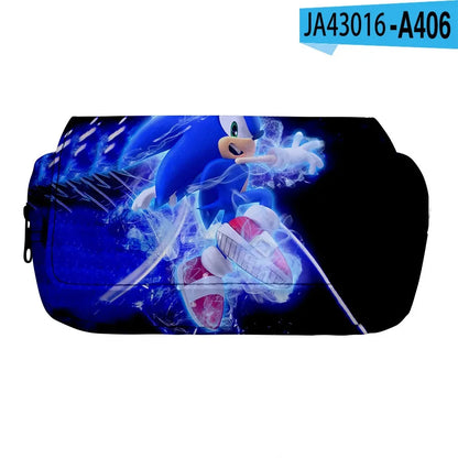 Sonic The Hedgehog Double Pencil Case Stationery Bag Storage Pouch