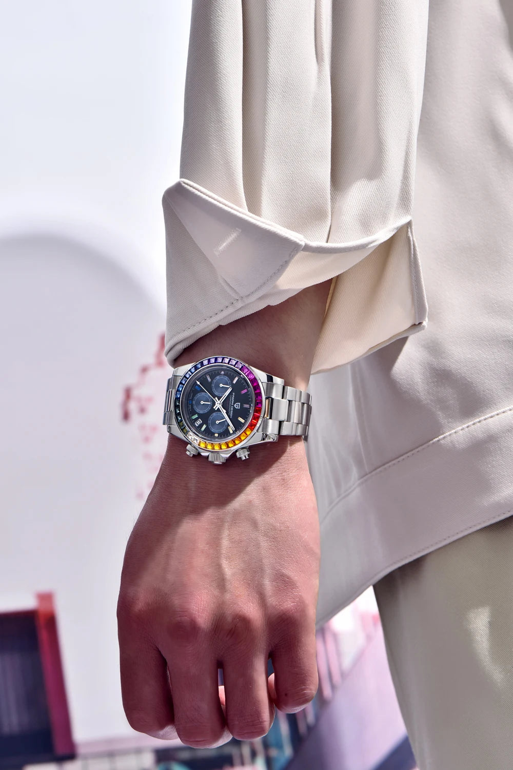 Vyriškas laikrodis „PAGANI DESIGN“ – modelis su spalvotais ciferblatais, prabangus kvarcinis rankinis laikrodis, chronografas su mechanizmu