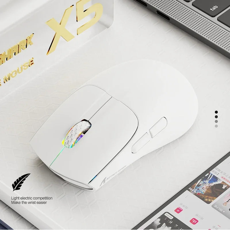 ATTACK SHARK X5 49g wireless Gaming Mouse,Bluetooth Tri-mode,PixArt Optical Sensor for PC/MAC/Wins