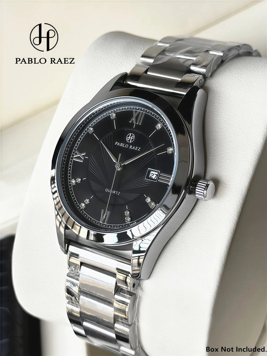 PABLO RAEZ Real Photos Brand Luxury Men's Watches Waterproof Luminous Date Watch Stainless Steel Fashion Quartz Man Wristwatch