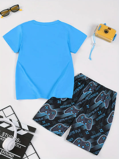 Children's Clothing Suit For Boy Short Sleeve Boy Child Shorts 3D Game Handle Fashion Children Summer Clothes Children's Sets