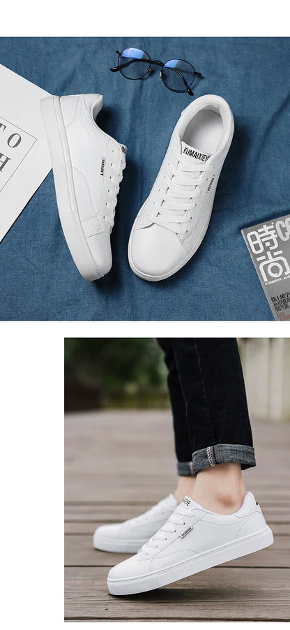 Zapatillas casuales de skate para hombre, blancas, para exteriores y ocio, transpirables, para caminar, planas, Chaussure Homme 39-48