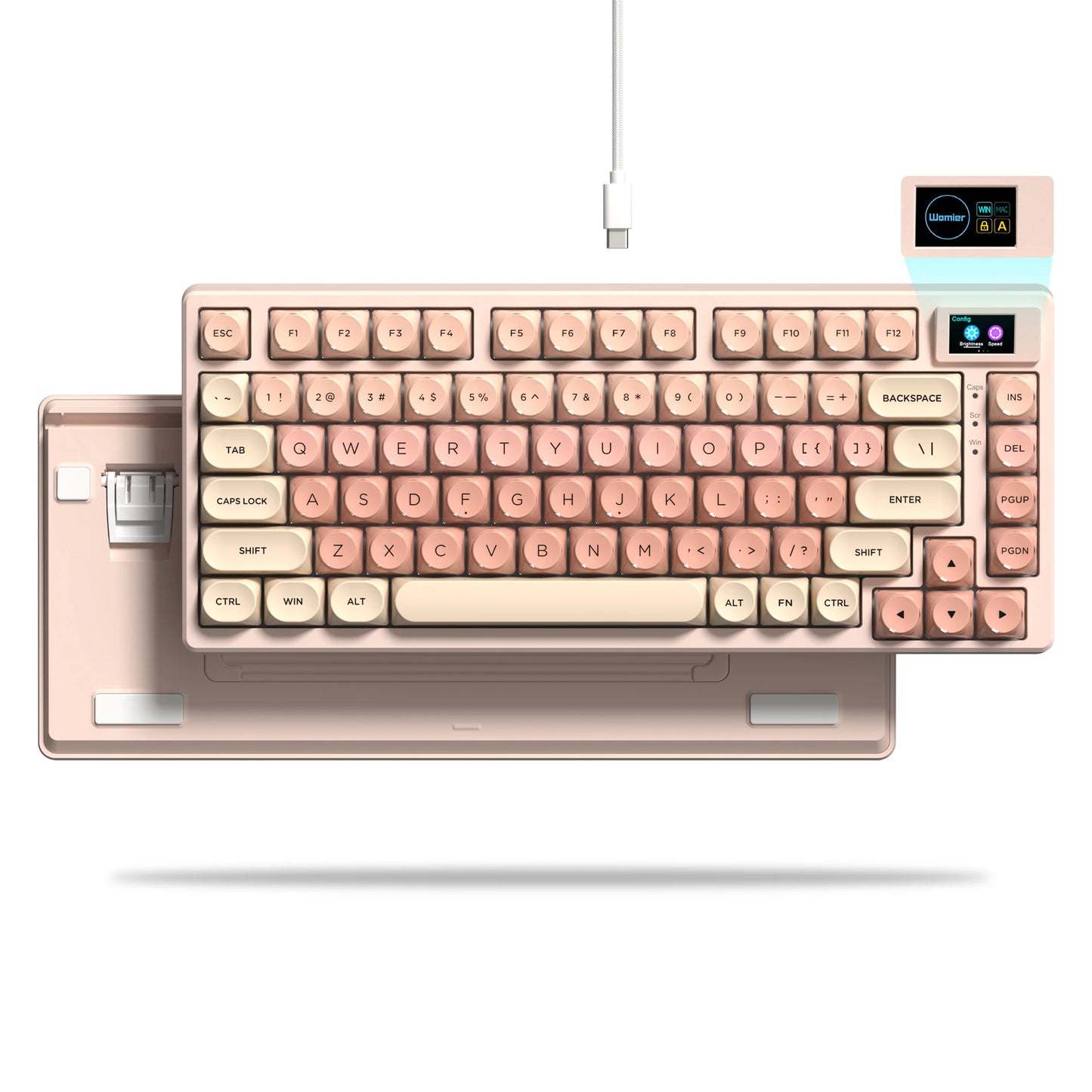 Womier SK80 Green 75% Keyboard with Color OLED Display Mechanical Gaming Keyboard Gasket Mounted RGB Hot Swap Custom Keyboard
