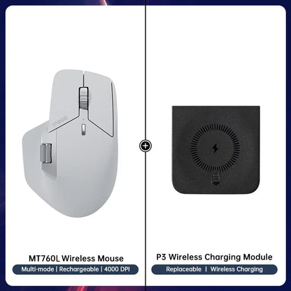 Rapoo MT760/MT760Mini Multi-mode Rechargeable Wireless Bluetooth Mouse Ergonomic 4000 DPI Support Up to 4 Devices Office Mice