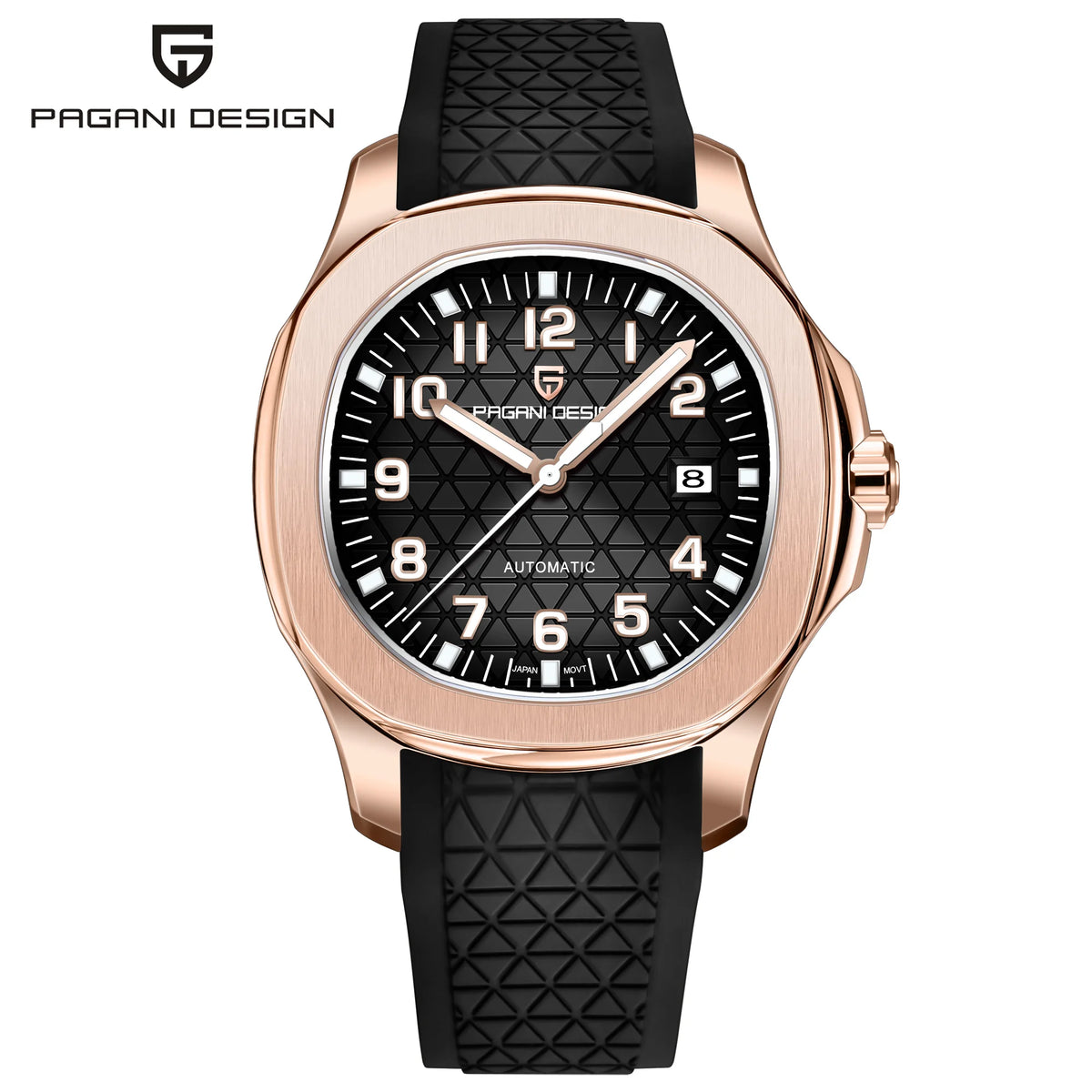 PAGANI DESIGN 2026 New Men's Watches Rose Gold Top Luxury  Automatic Watch For Men Barrel dial Steel Mechanical Wristwatch Men