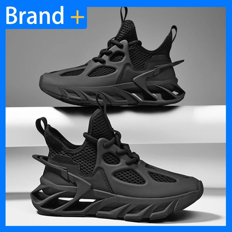 Men's Sports Shoes New Mesh Breathable Outdoor High Elasticity Running Shoes Fashionable Summer Comfortable Sports Tennis Shoes
