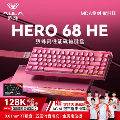 AULA HERO68 HE Magnetic Switch Keyboard Rapid Trigger 8K Polling Rate Esports Gaming Keyboard RGB Wired Mechanical Keyboard