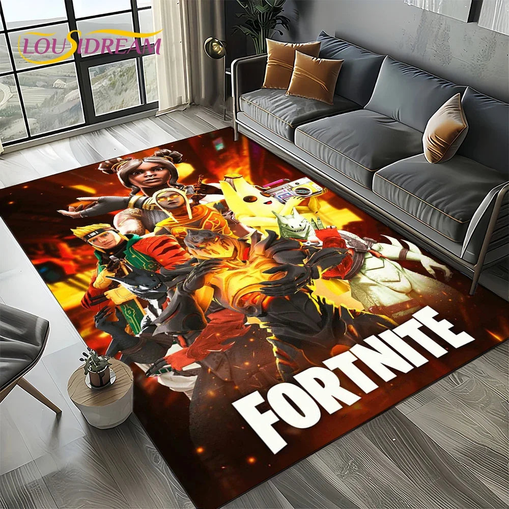 2025 New Style Fortnite-e Cartoon Rug Carpet for Living Room Bedroom Decor, Floor Mat Non-slip Decoration for Sofa Doormat Kids