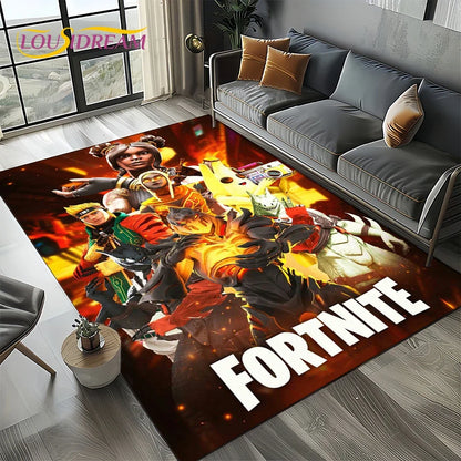 2025 New Style Fortnite-e Cartoon Rug Carpet for Living Room Bedroom Decor, Floor Mat Non-slip Decoration for Sofa Doormat Kids