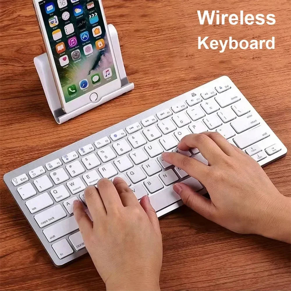 Mini Bluetooth Wireless Keyboard - 78 Keys Portable for PC/Tablet/Smartphone, Compatible with iPad, Compact Design forOffice