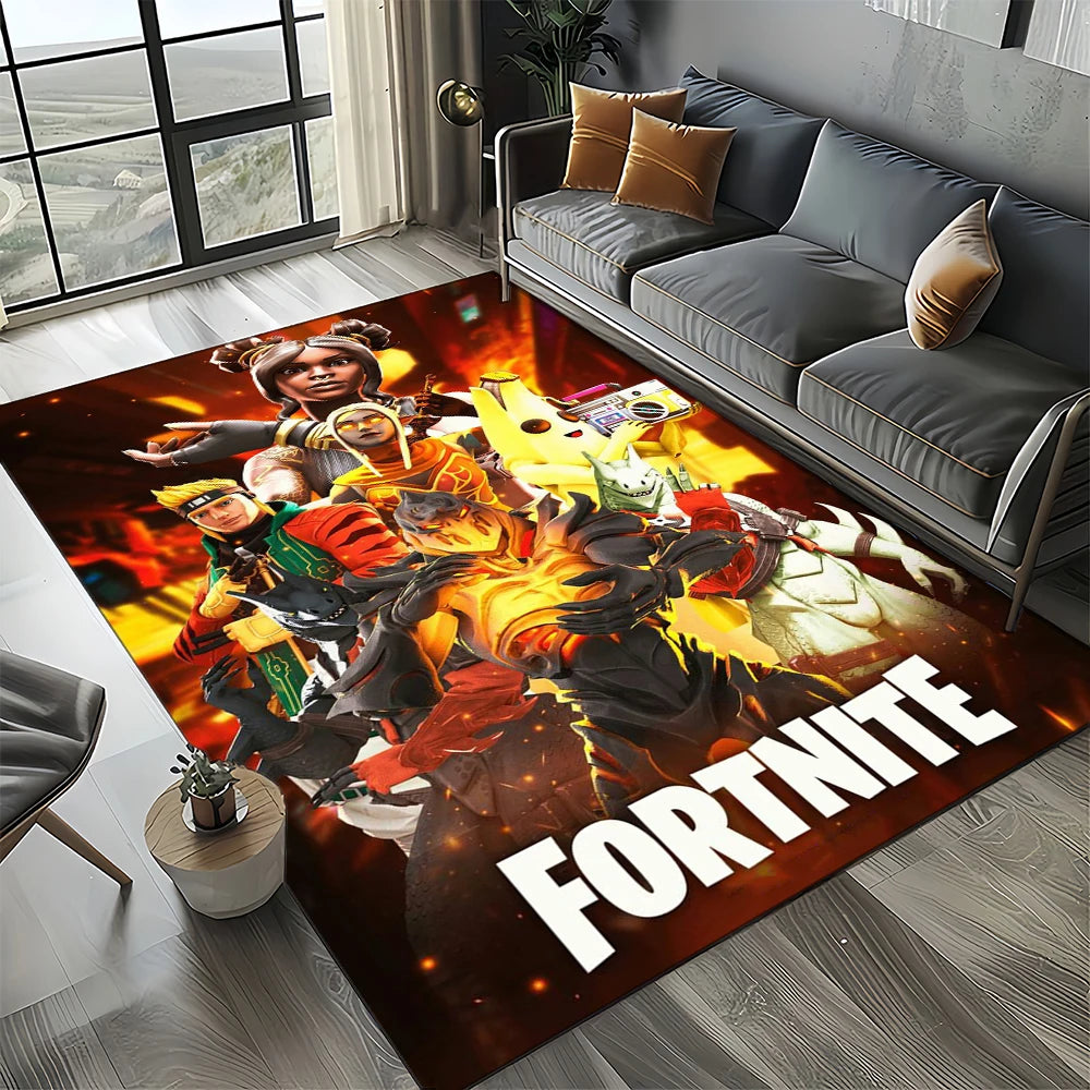 2025 New Style Fortnite-e Cartoon Rug Carpet for Living Room Bedroom Decor, Floor Mat Non-slip Decoration for Sofa Doormat Kids