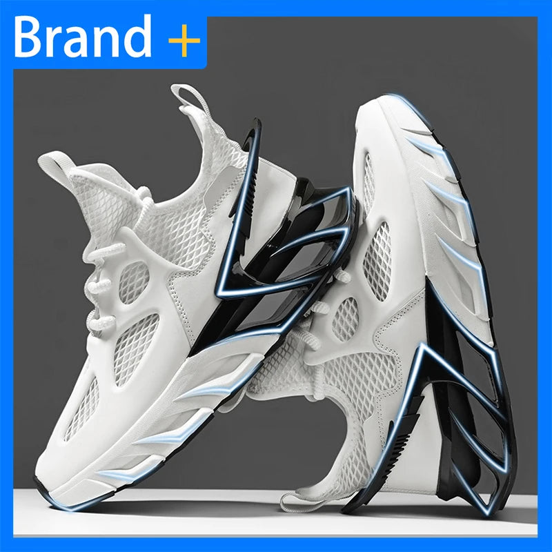 Men's Sports Shoes New Mesh Breathable Outdoor High Elasticity Running Shoes Fashionable Summer Comfortable Sports Tennis Shoes