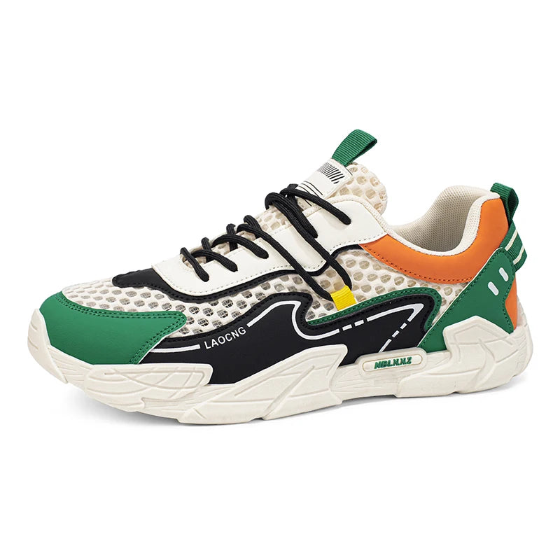 Mens Sports Shoes Summer Mesh Casual Fashion Lace Up Walking Shoes 2026 New Youth Daily Commuting Comfortable Versatile Sneakers