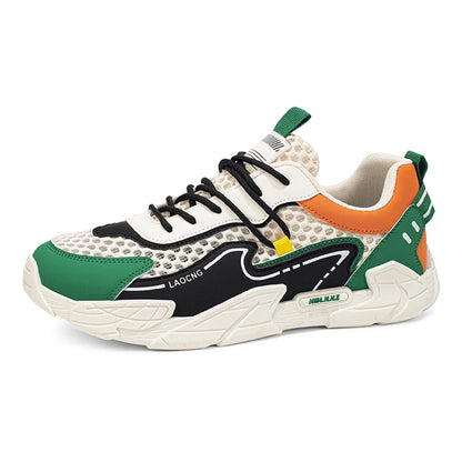 Mens Sports Shoes Summer Mesh Casual Fashion Lace Up Walking Shoes 2026 New Youth Daily Commuting Comfortable Versatile Sneakers