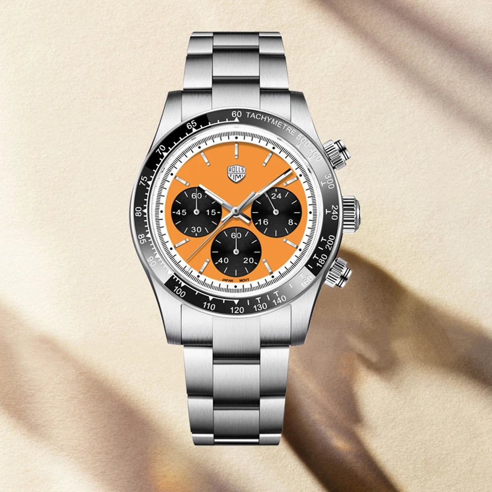 Herrenuhr RollsTimi – Luxuriöser Quarz-Chronograph, Saphirglas mit Antireflexbeschichtung, wasserdicht, leuchtend – Geschenkidee für Herren