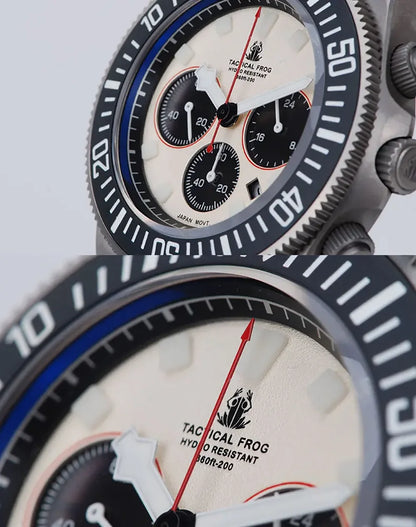Tactical Frog FXD Titanium Quartz Watch VS75B Solar-powered Movement 20Bar Chronograph Sapphire Diving Watch BGW9 Luminous Watch