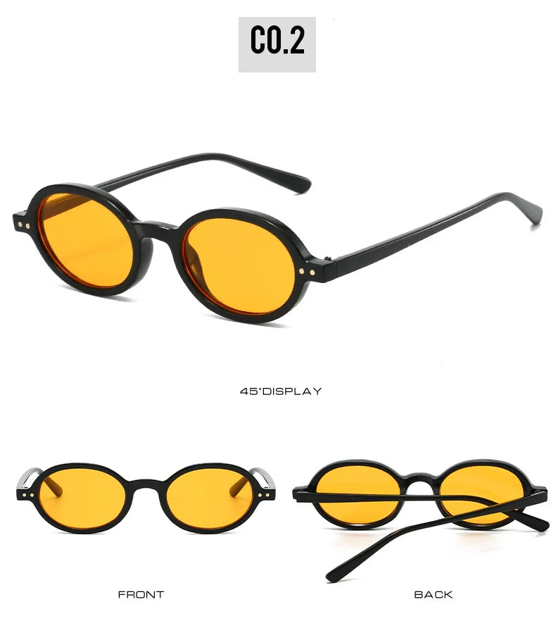 2026 Retro Small Round Frame Eyewear | Double Gold Rivet Accent | High-End Styling Sunglasses
