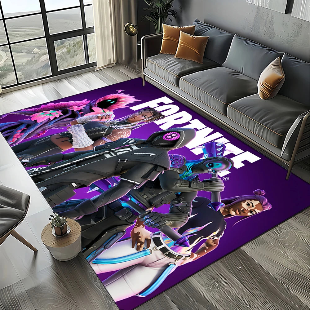2025 New Style Fortnite-e Cartoon Rug Carpet for Living Room Bedroom Decor, Floor Mat Non-slip Decoration for Sofa Doormat Kids