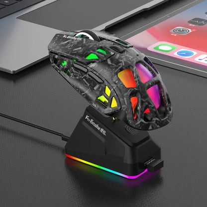 Lenovo Tri-Mode Lightweight Gaming Mouse with RGB Charging Dock 12000DPI 2.4G/Bluetooth/Wired Ergonomic Mouse for PC Laptop