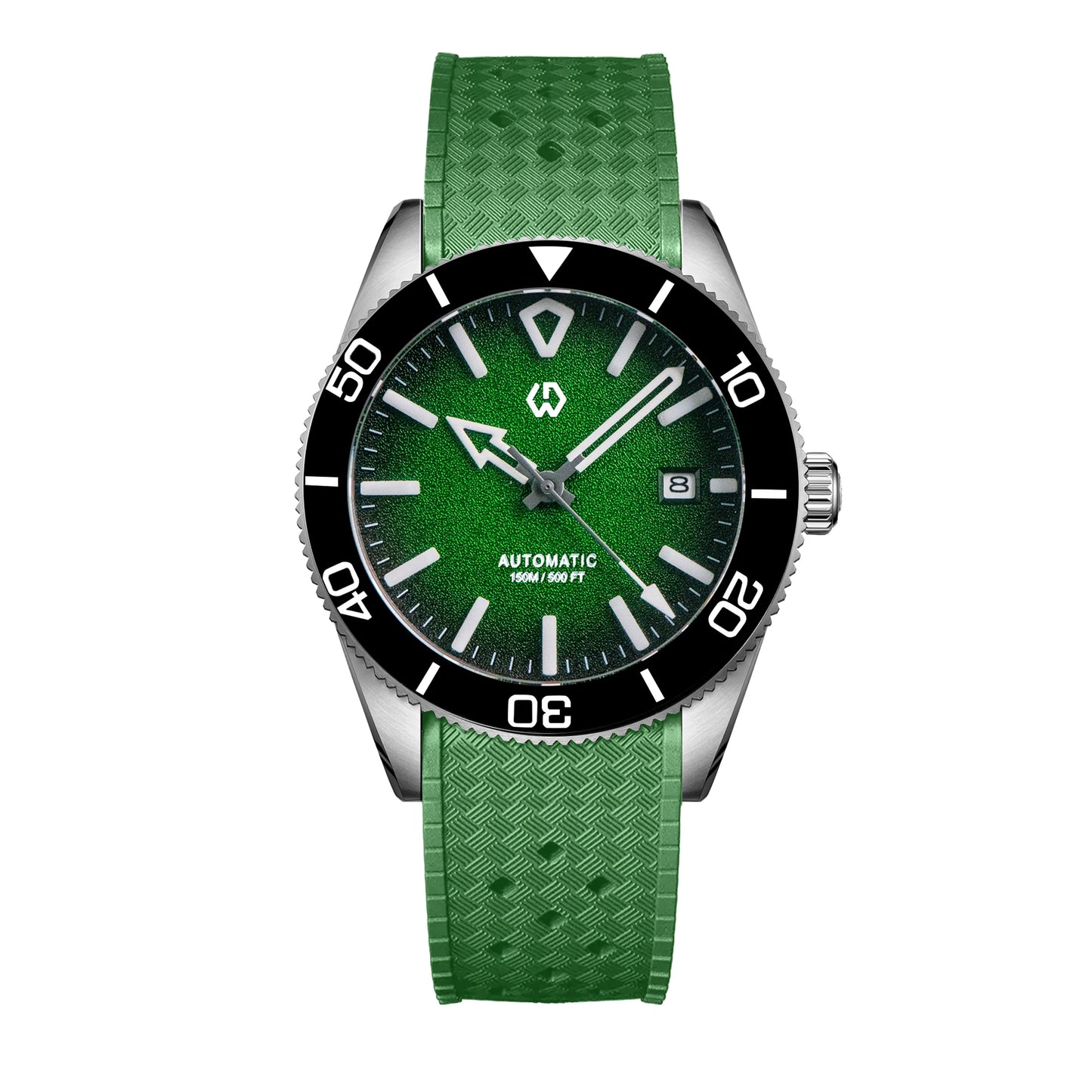 Upgraded Model 9017 Automatic Watch Mechanical 3D Dimensional Luminous Watch Needle Ceramic Bezel 150 Meters Waterproof Diving