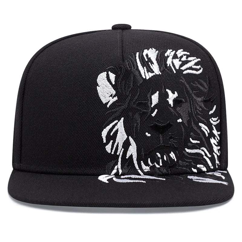 2025 New Lion Eagle Embroidered Fashion Men's Street Hip Hop Hat Baseball Hat Women's Leisure Sports Sunshade Hat Flat Edge Hat