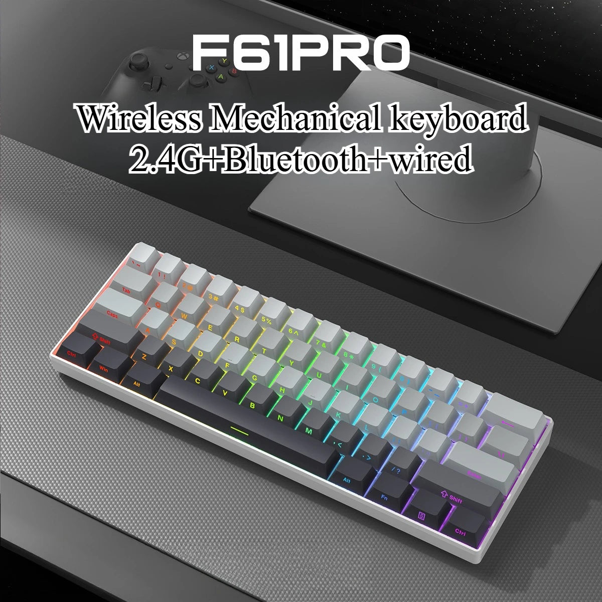 Keyboard Bluetooth Wireless Mechanical keyboards rgb Gamer teclado para tablet mecanico 60% ipad Backlit Mini usb key board