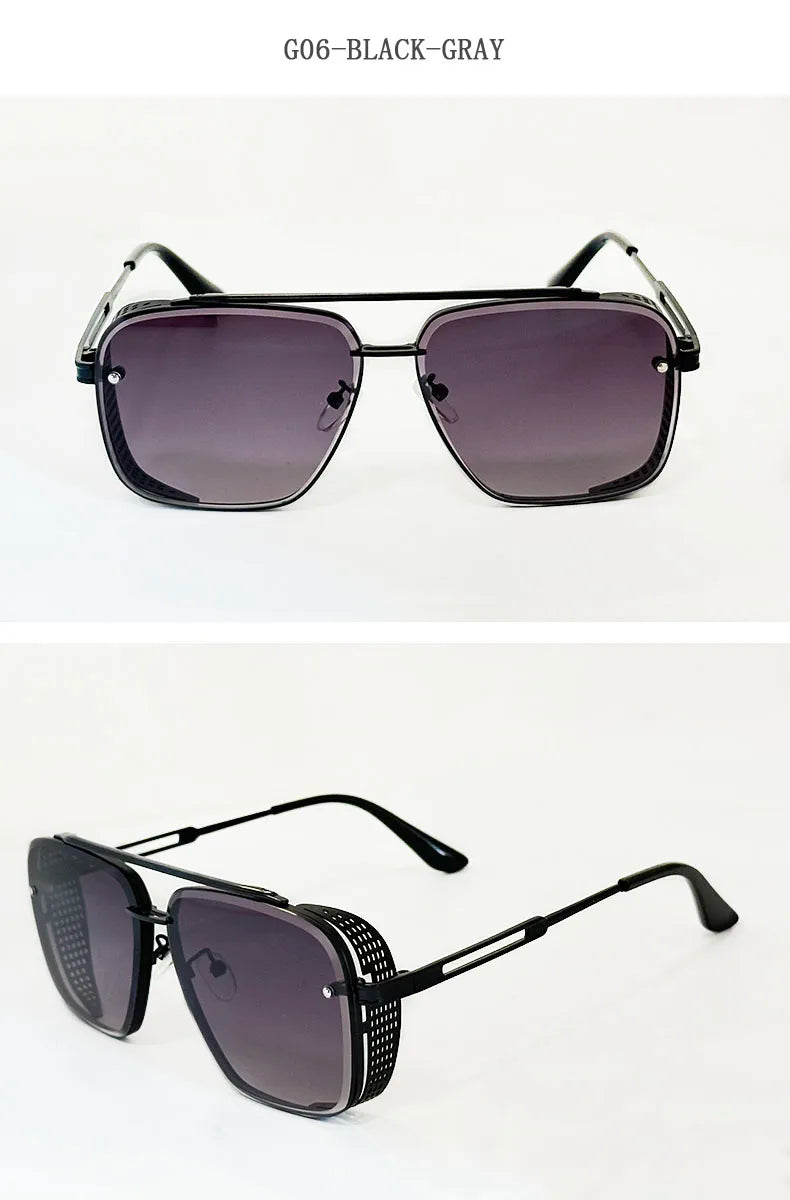 2025 Steampunk Sunglasses For Men Retro Square Punk Sunglasses Women Trendy Luxury Fashion Glasses Gafas De Sol Hombre Zonnebril