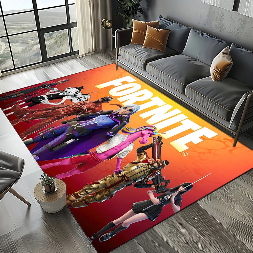 2025 New Style Fortnite-e Cartoon Rug Carpet for Living Room Bedroom Decor, Floor Mat Non-slip Decoration for Sofa Doormat Kids