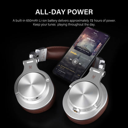 Oneodio Fusion A70 Wired + Wireless Bluetooth 5.2 Headphones For Phone With Mic Over Ear Studio DJ Headphone Recording Headset