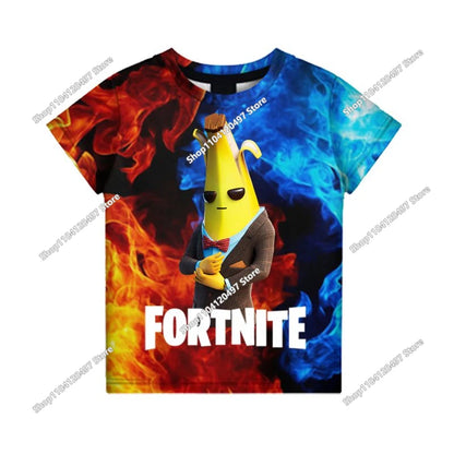 Halloween Peely 3D T-shirt Boys Girls Christmas Fortnite Tees Battle Royale Streetwear Kids Victory Game Men T Shirt Clothes