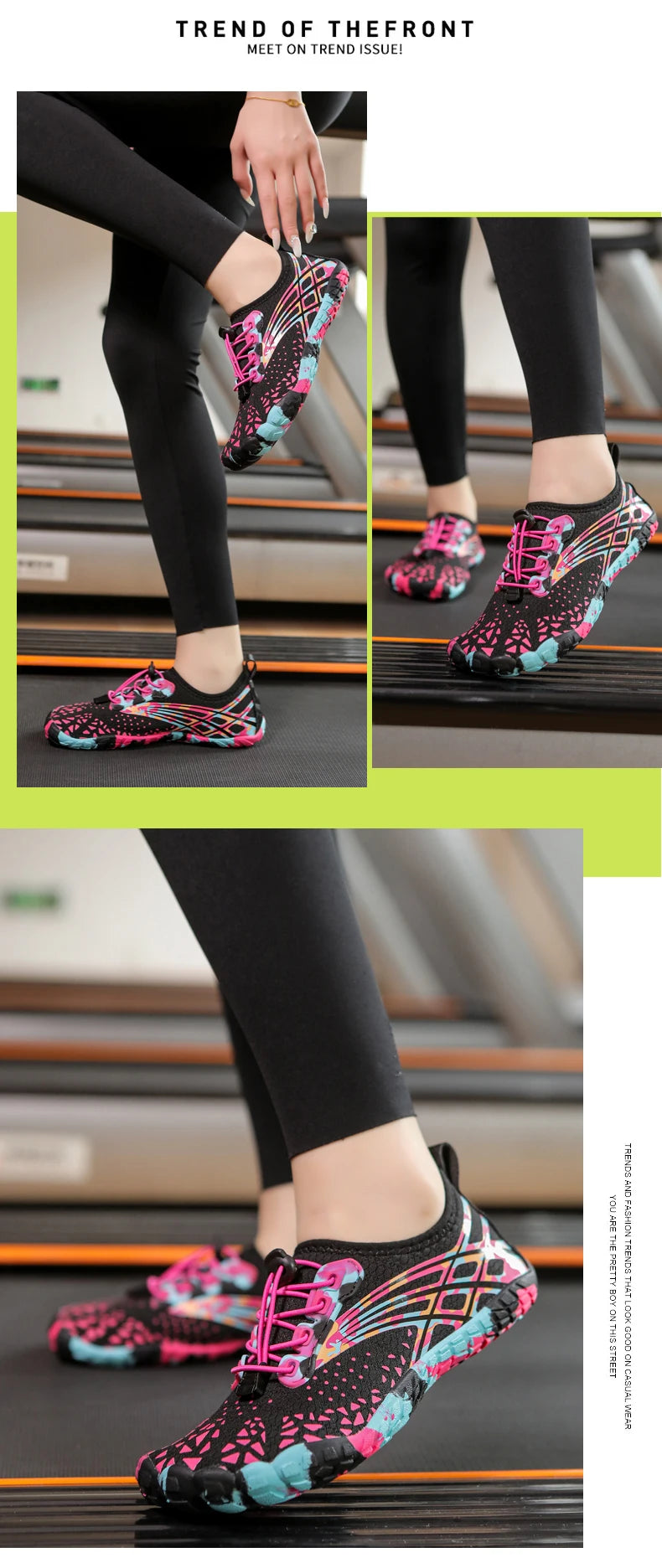 Qiuck Drying Aqua Shoes Women's Water Shoes Swimming Barefoot Five Fingers Aqua Shoes Colorful Beach Seaside Light Sneakers