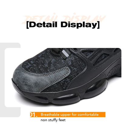 Size 47 48 Work Safety Shoes Men Reflective Design Steel Toe Shoes Rotation Button Work Sneakers Protective Safety Boots