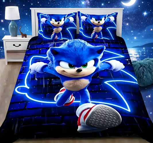 Exquisite 3D Cartoon Sonics Duvet Cover Anime Digital Printing Bedding Set Comforter Bed Youth Kids Girl Boys Gift