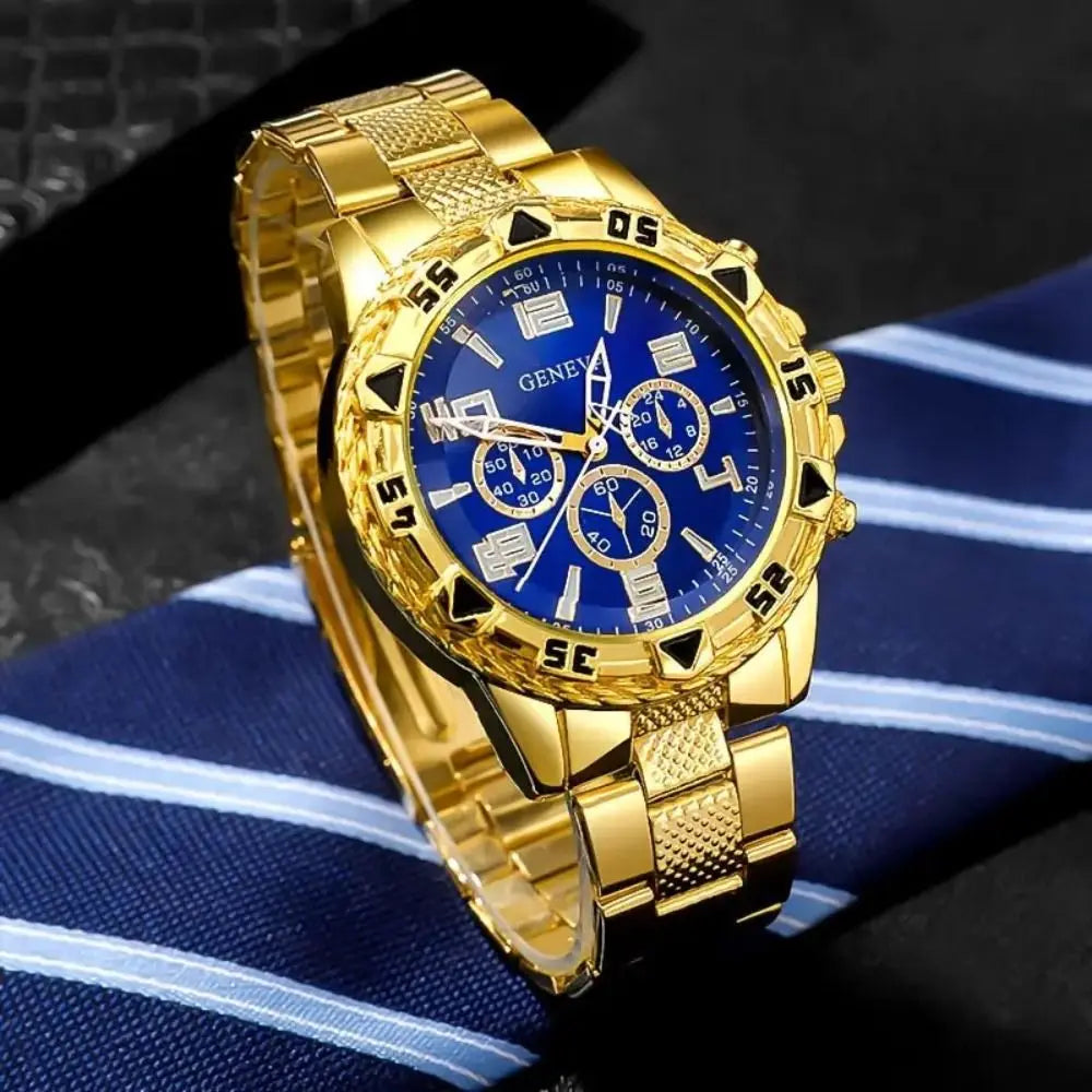 High Quality Stainless Steel Watchband Men Wristwatch Luxury Casual Quartz Watch Large Dial Business Watch