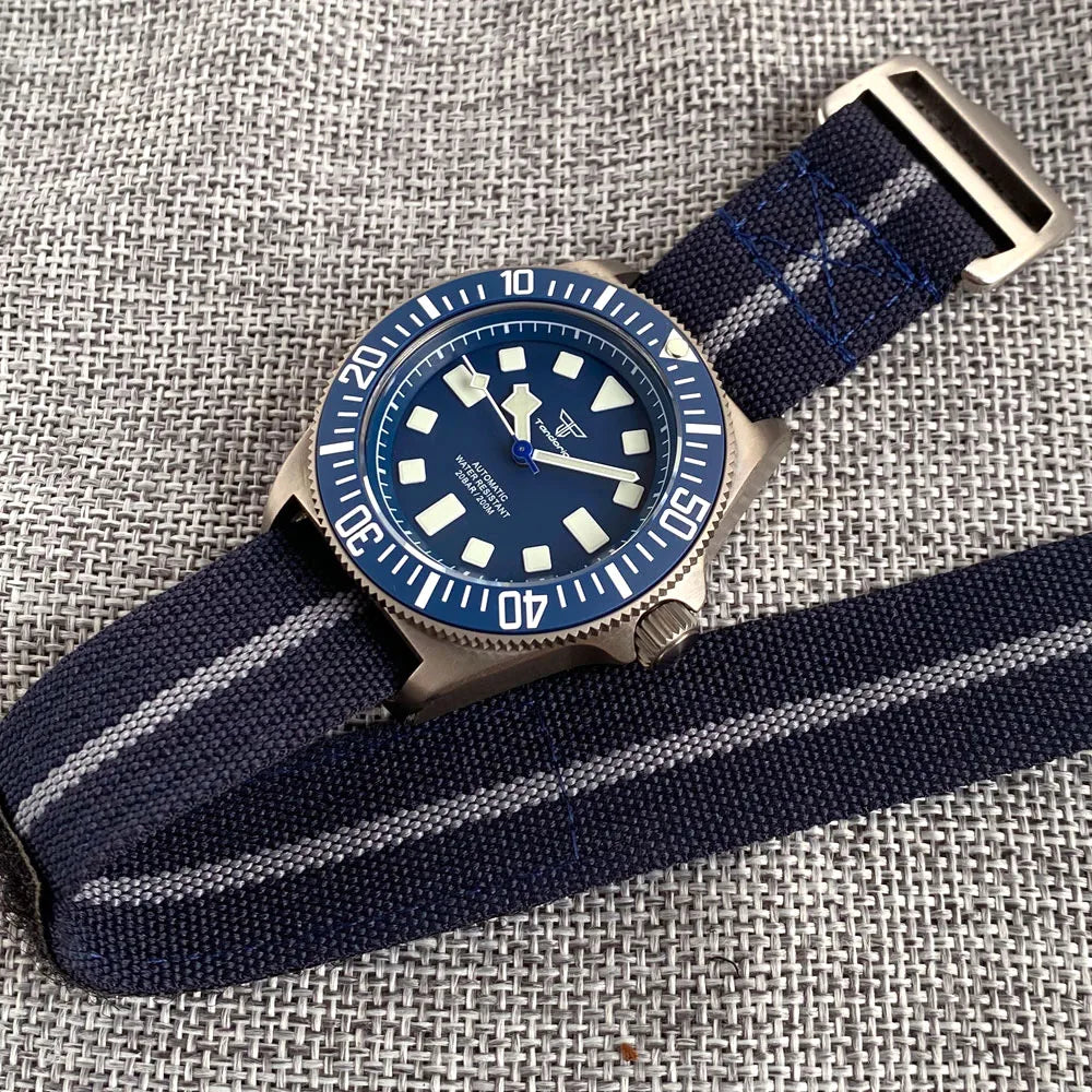 Titanium Case Tandorio 42mm Retro FXD NH35 PT5000 Mechanical Men Watch Sapphire 200M Diver Watches Luminous Montres hommes