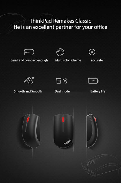 Mouse Lenovo ThinkPad Office Mouse 4Y50Z21427 Black Bluetooth + Wireless Dual-Mode Mouse