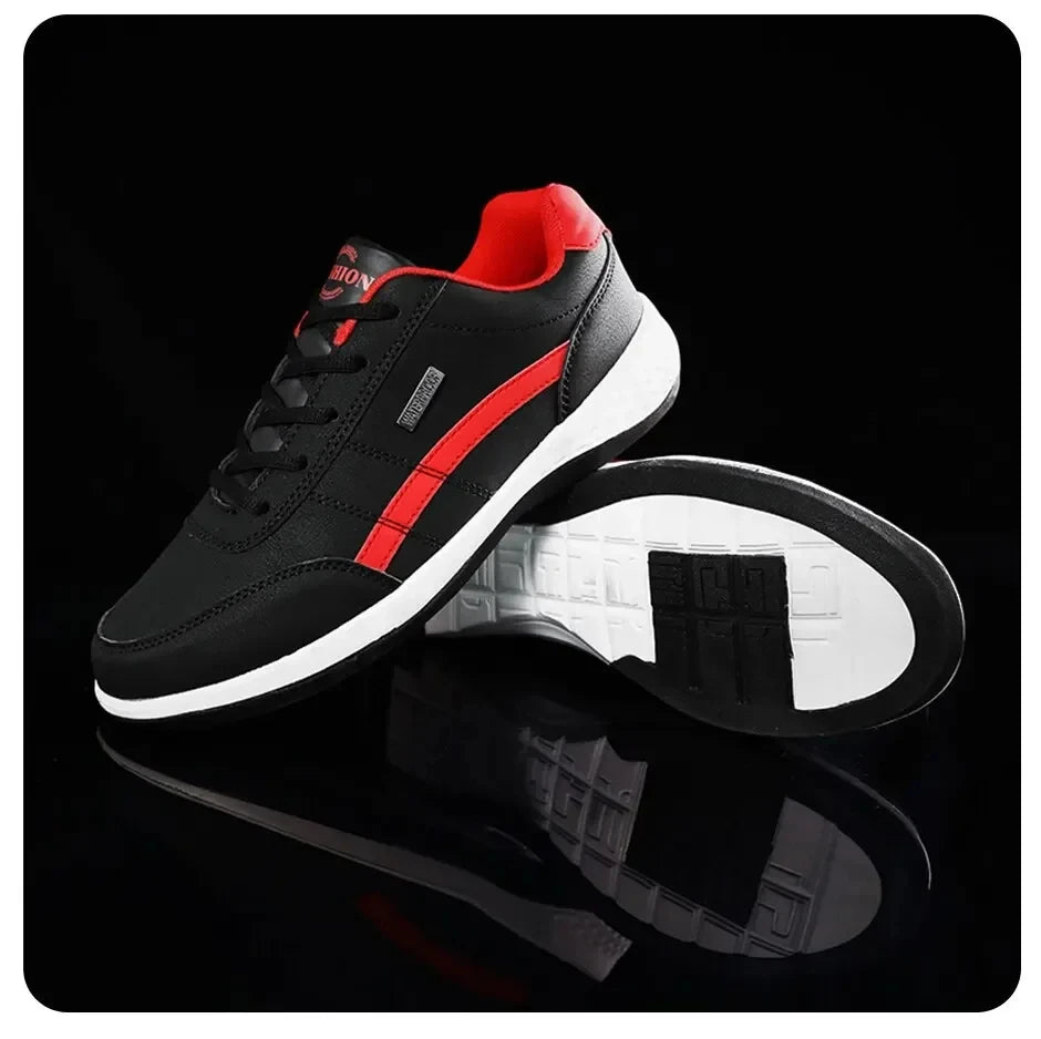 Leather Sneakers for Men, Casual Shoes, Soft Sole, Outdoor Walking Shoes, Sports, Four Seasons