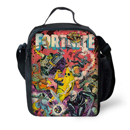 Isolierte F-FortniteS Hot-Game-Tasche für Kinder mit großem Fassungsvermögen – wiederverwendbare Thermo-Kühltasche/Lunchbox für Jungen, Mädchen, Schüler, Outdoor und Picknick