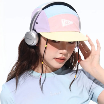 5 Panel Short Brim Embroidered Baseball Cap - Ladies' Sun Hat, Quick Dry Breathable Mesh, Lightweight, Stylish Versatile Cap