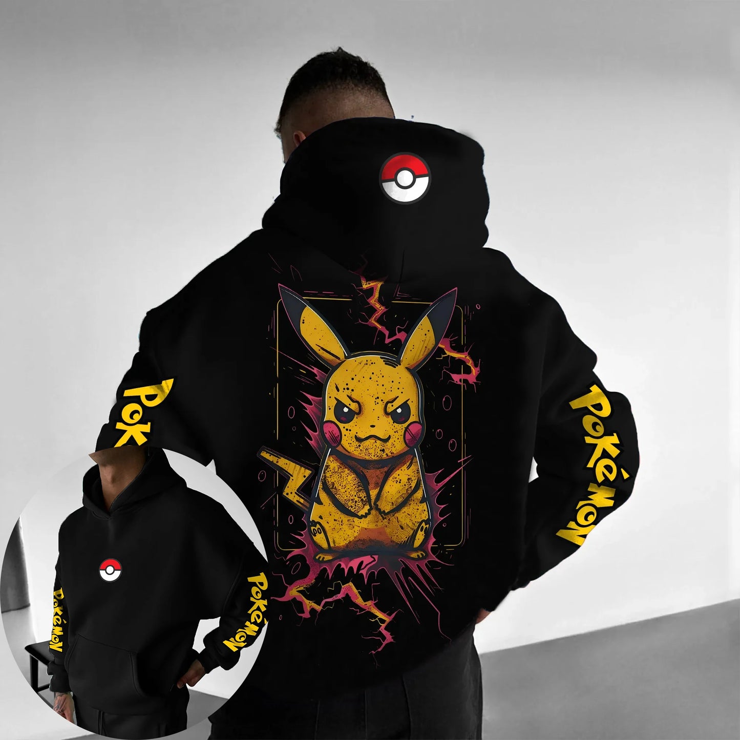 2026 Pokémon Games Pikachu Co Branded Cotton Hoodie Spring/Summer New Harajuku Men's and Women's Loose Casual Parent Child Top
